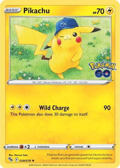 Pikachu (28) (Pokemon GO) Near Mint Holofoil
