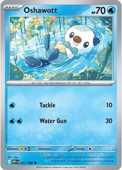 Oshawott (SV: White Flare) Near Mint Reverse Holofoil - Nick Nack's Full Frontal Attack