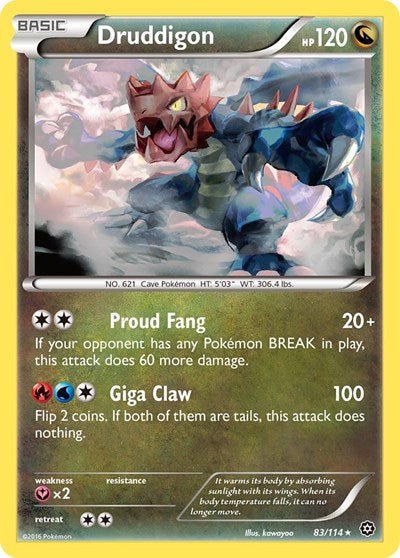 Druddigon (XY - Steam Siege) Near Mint - Nick Nack's Full Frontal Attack