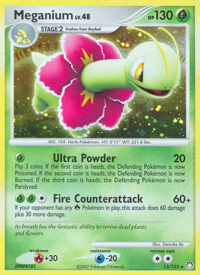 Meganium (Mysterious Treasures) Medium Play Reverse Holofoil