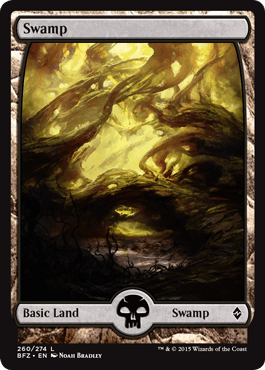 Swamp (260) (Full Art) (Battle for Zendikar) Near Mint - Nick Nack's Full Frontal Attack