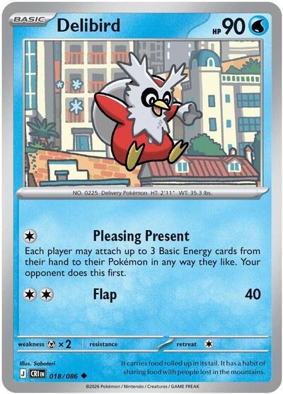 Delibird (ME04: Chaos Rising) Near Mint Reverse Holofoil