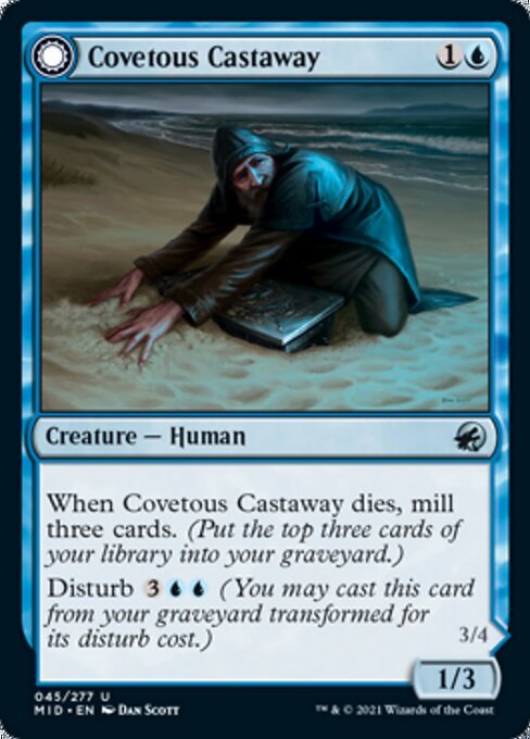 Covetous Castaway / Ghostly Castigator (Innistrad: Midnight Hunt) Near Mint - Nick Nack's Full Frontal Attack