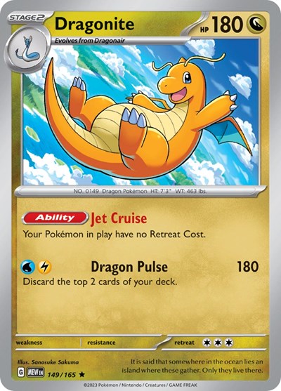 Dragonite (Scarlet and Violet: 151) Near Mint Reverse Holofoil