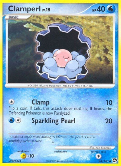 Clamperl (Great Encounters) Light Play Reverse Holofoil - Nick Nack's Full Frontal Attack