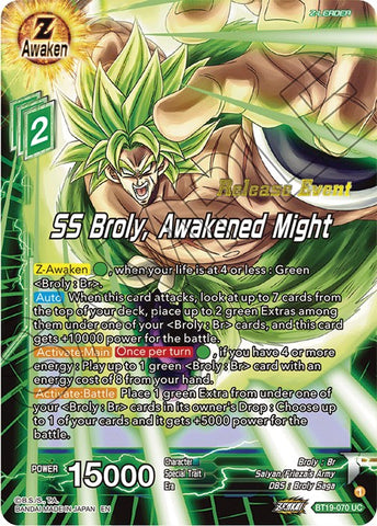 SS Broly, Awakened Might (Fighter's Ambition Holiday Pack) (BT19-070) [Tournament Promotion Cards]