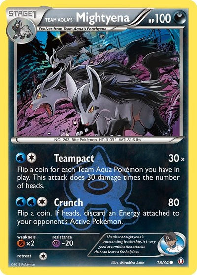 Team Aqua's Mightyena (Double Crisis) Near Mint Reverse Holofoil
