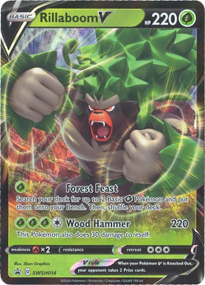 Rillaboom V - SWSH014 (SWSH: Sword & Shield Promo Cards) Near Mint Holofoil