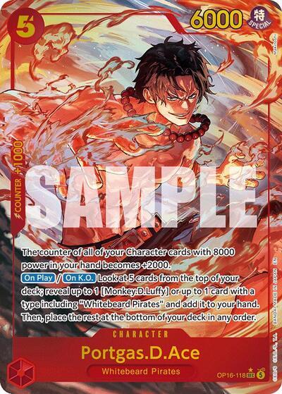 Portgas.D.Ace (118) (Alternate Art) (The Time of Battle) Near Mint Foil