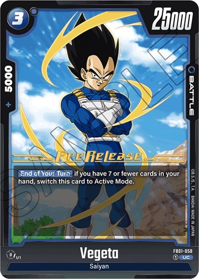 Vegeta FB01-058 (Awakened Pulse Pre-Release Cards) Near Mint