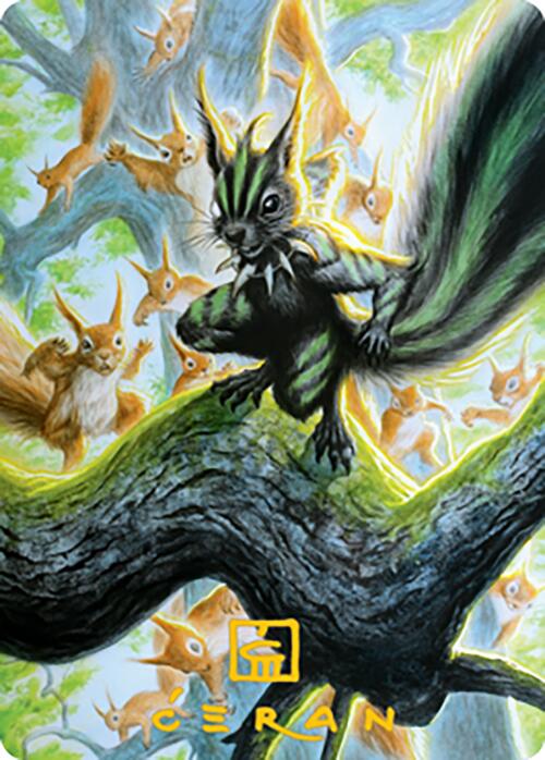 Chatterfang, Squirrel General Art Card (67) (Firma con sello dorado) [Modern Horizons 2 Art Series] 