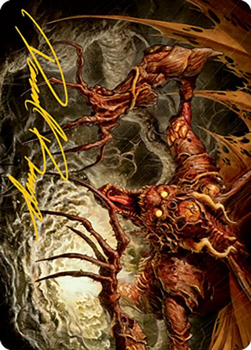 Tarjeta de arte Archfiend of Sorrows (firma con sello dorado) [Serie de arte Modern Horizons 2] 