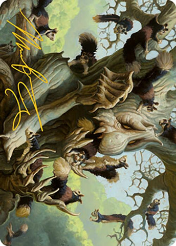 Scurry Oak Art Card (Signature dorée) [Modern Horizons 2 Art Series] 