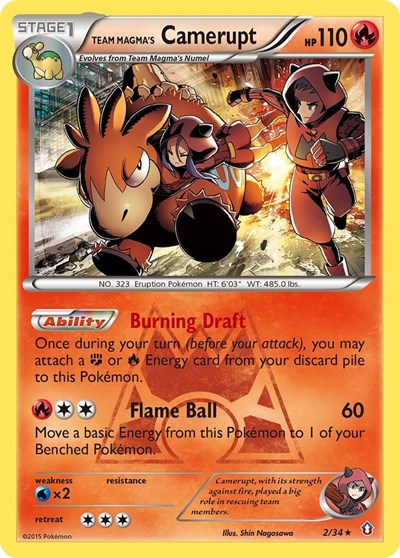 Team Magma's Camerupt (Double Crisis) Near Mint Holofoil