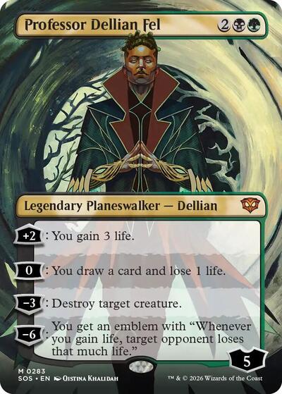 Professor Dellian Fel (Borderless) (Secrets of Strixhaven) Near Mint Foil