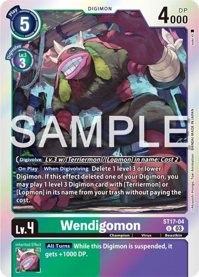 Wendigomon (Starter Deck 17: Double Typhoon Advanced Deck Set) Near Mint Foil - Nick Nack's Full Frontal Attack