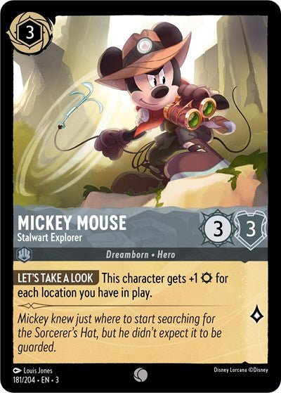 Mickey Mouse - Stalwart Explorer (Into the Inklands) Near Mint - Nick Nack's Full Frontal Attack