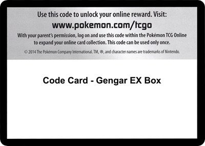 Code Card - Gengar EX Box (XY - Evolutions) Near Mint