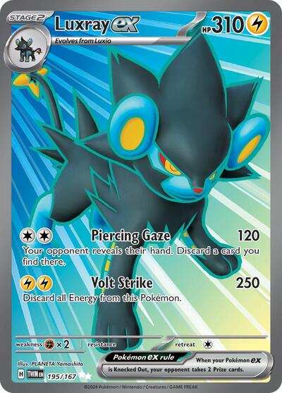 Luxray ex - 195 (SV06: Twilight Masquerade) Near Mint Holofoil