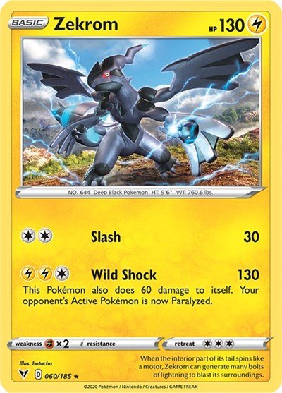Zekrom (SWSH04: Vivid Voltage) Near Mint Holofoil - Nick Nack's Full Frontal Attack