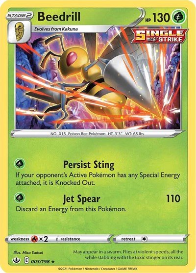 Beedrill (SWSH06: Chilling Reign) Near Mint Holofoil - Nick Nack's Full Frontal Attack