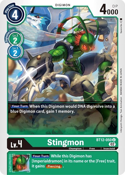 Stingmon (Across Time) Near Mint