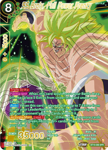 SS Broly, Full Power Frenzy (SPR) (BT19-088) [Fighter's Ambition]