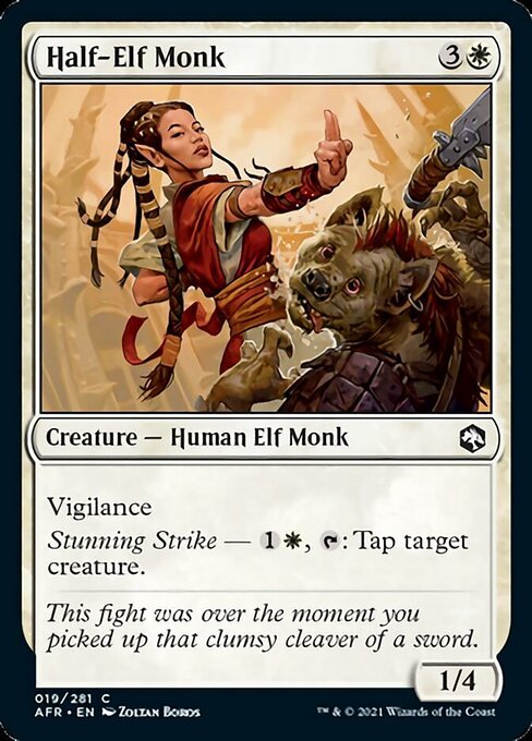 Half - Elf Monk (Adventures in the Forgotten Realms) Near Mint - Nick Nack's Full Frontal Attack