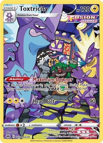 Toxtricity (Crown Zenith: Galarian Gallery) Light Play Holofoil - Nick Nack's Full Frontal Attack