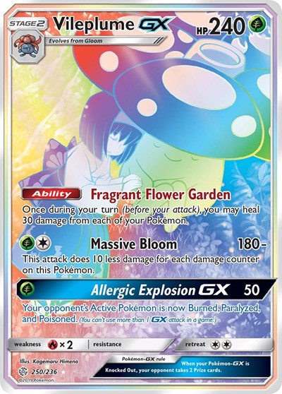 Vileplume GX (Secret) (SM - Cosmic Eclipse) Near Mint Holofoil