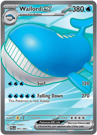Wailord ex - 097 (ME05: Pitch Black) Near Mint Holofoil