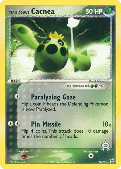 Team Aqua's Cacnea - 24 (Team Magma vs Team Aqua) Damaged / Poor