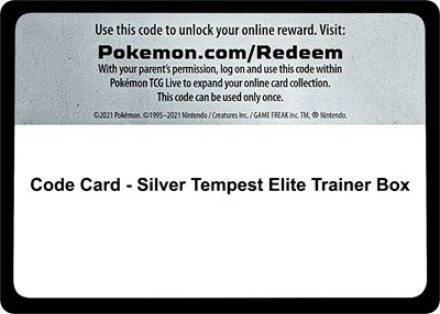 Code Card - Silver Tempest Elite Trainer Box (SWSH12: Silver Tempest) Near Mint