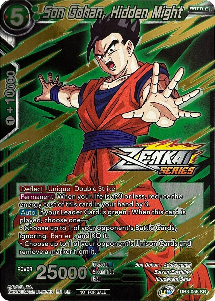 Son Gohan, Hidden Might (Paquete de eventos 10) (DB3-055) [Tarjetas de promoción del torneo] 