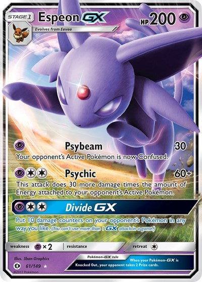 Espeon GX (SM Base Set) Near Mint Holofoil