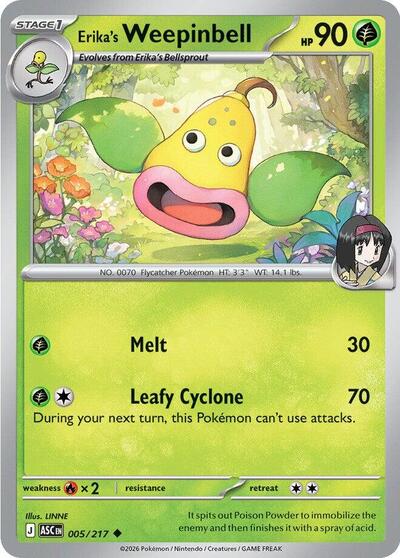 Erika's Weepinbell (ME: Ascended Heroes) Near Mint - Nick Nack's Full Frontal Attack