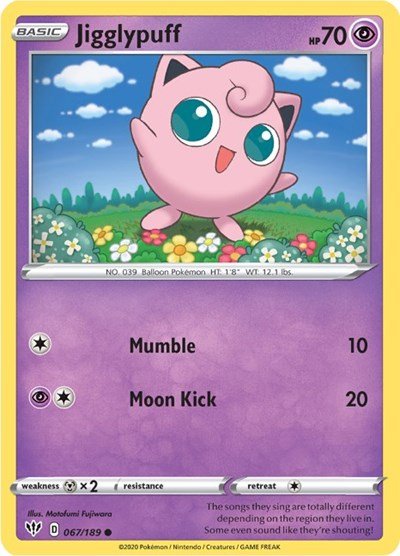 Jigglypuff (SWSH03: Darkness Ablaze) Near Mint - Nick Nack's Full Frontal Attack