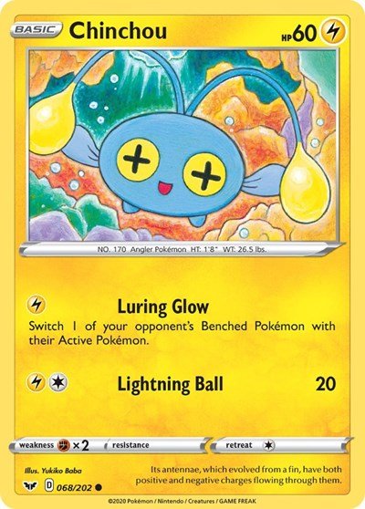 Chinchou (068) (SWSH01: Sword & Shield Base Set) Near Mint - Nick Nack's Full Frontal Attack