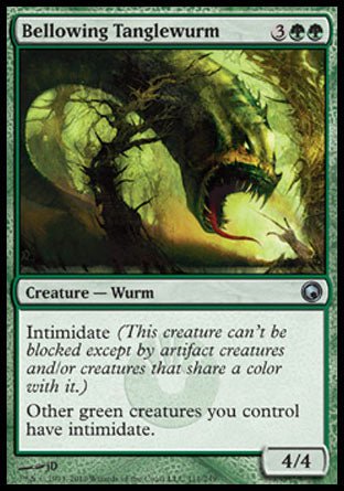Bellowing Tanglewurm (Scars of Mirrodin) Medium Play Foil - Nick Nack's Full Frontal Attack