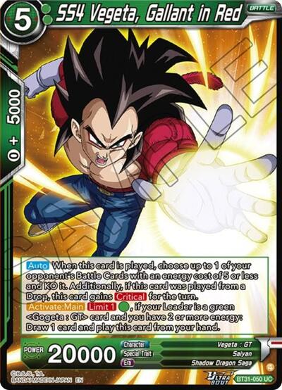 SS4 Vegeta, Gallant in Red (Impact Beyond Dimensions) Near Mint Foil
