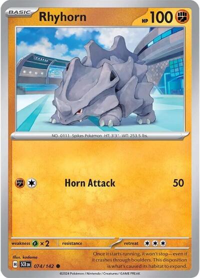 Rhyhorn (SV07: Stellar Crown) Near Mint Reverse Holofoil