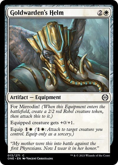 Goldwarden's Helm (Phyrexia: All Will Be One) Near Mint - Nick Nack's Full Frontal Attack