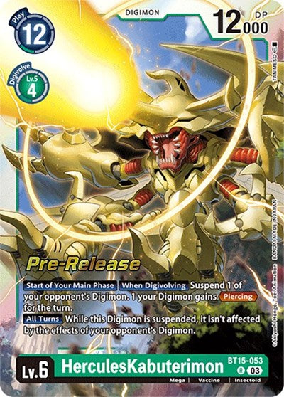HerculesKabuterimon (Exceed Apocalypse Pre-Release Cards) Near Mint Foil