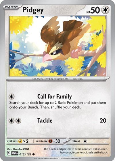 Pidgey (Scarlet and Violet: 151) Near Mint - Nick Nack's Full Frontal Attack
