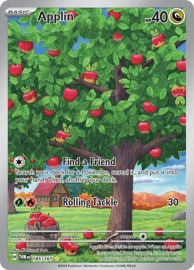 Applin - 185 (SV06: Twilight Masquerade) Near Mint Holofoil