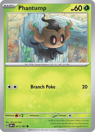 Phantump (Scarlet and  Violet: Obsidian Flames) Near Mint