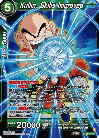 Krillin, Compétences améliorées (BT18-071) [Dawn of the Z-Legends] 