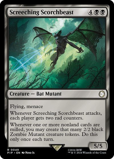 Screeching Scorchbeast (Universes Beyond: Fallout) Near Mint Foil - Nick Nack's Full Frontal Attack