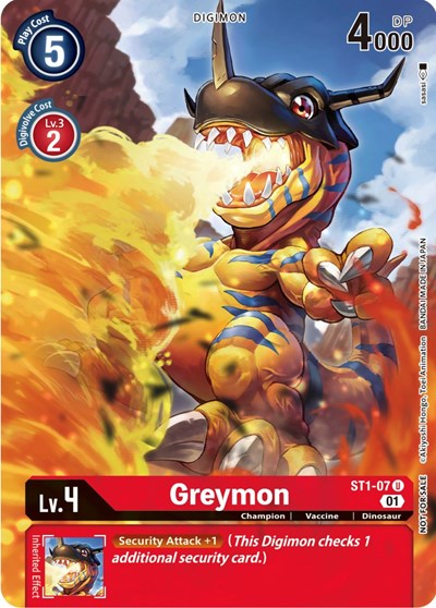 Greymon ST1-07 (Dimensional Phase Pre-Release) (Starter Deck 01: Gaia Red) Near Mint