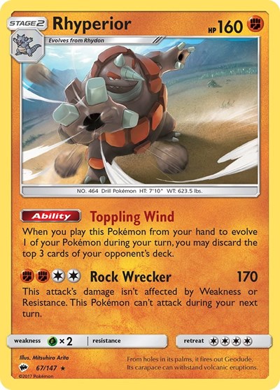 Rhyperior (SM - Burning Shadows) Near Mint Holofoil